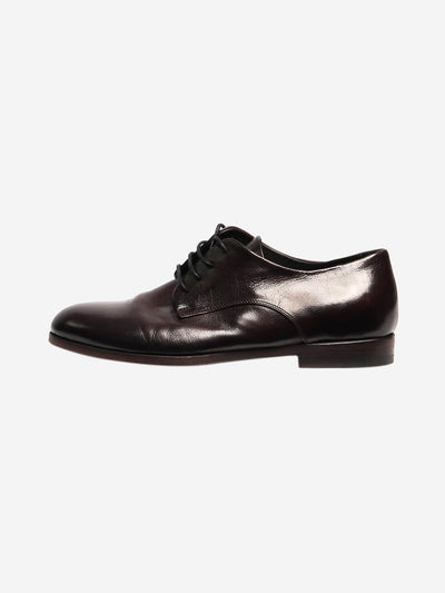 Dark brown leather lace-up shoes - size EU 37.5 Flat Shoes Pantanetti 