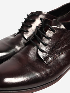 Pantanetti Dark brown leather lace-up shoes - size EU 37.5