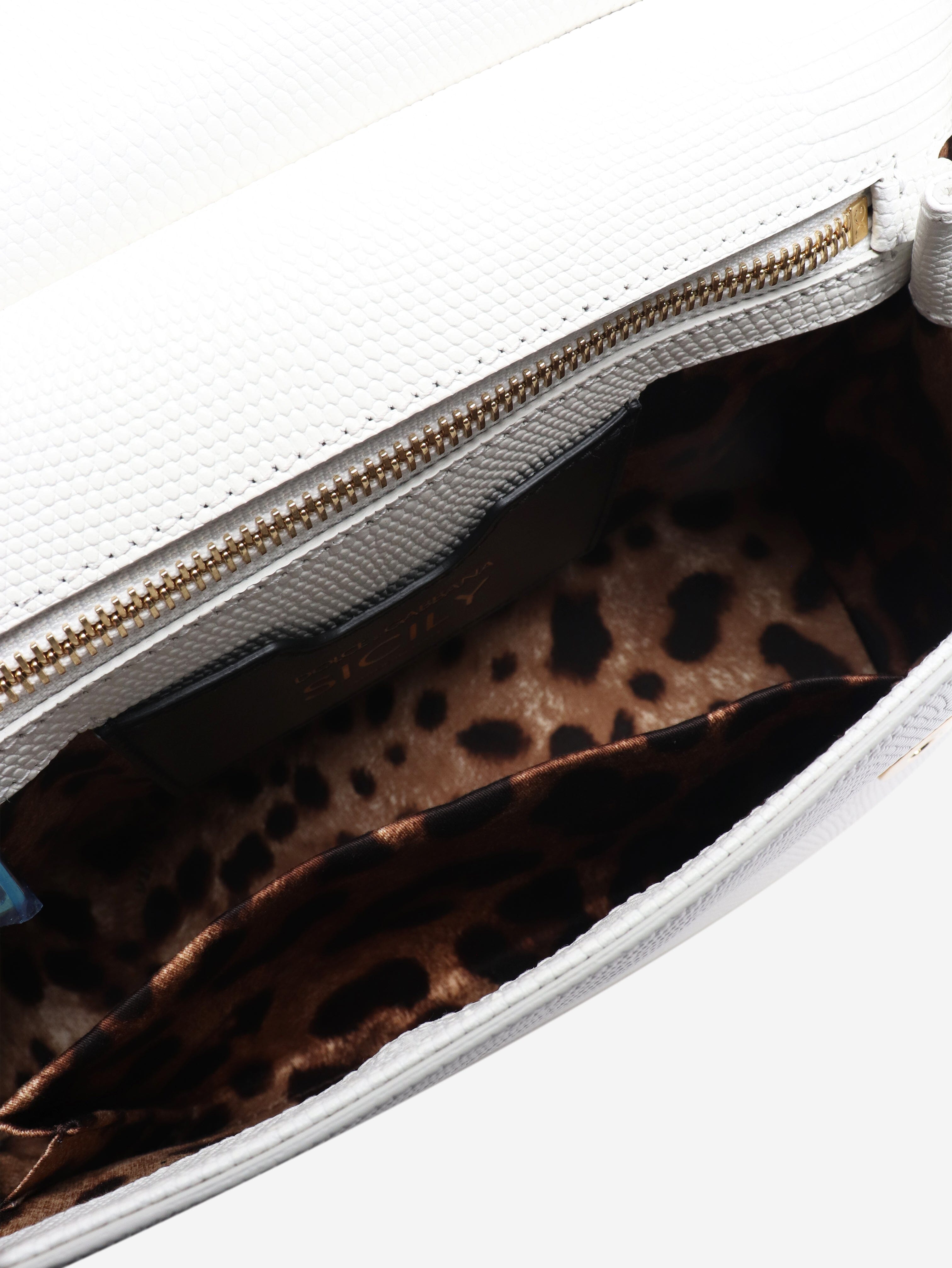 White diamante-logo top handle bag Bags Dolce & Gabbana 