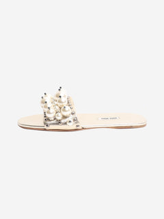 Miu Miu Gold pearl slides - size EU 37.5 (UK 4.5) Flat Sandals Miu Miu 