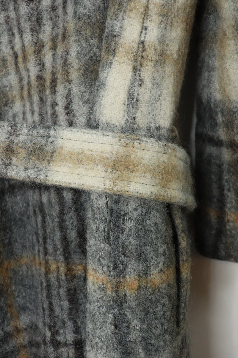 Grey alpaca blend check coat - size UK 6 Coats & Jackets Brunello Cucinelli 