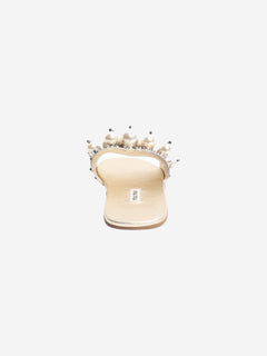 Miu Miu Gold pearl slides - size EU 37.5 (UK 4.5) Flat Sandals Miu Miu 
