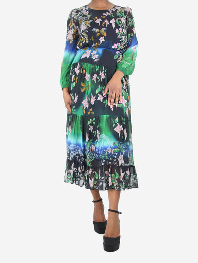 Multicoloured Isabel printed dress - size UK 12 Dresses Saloni 