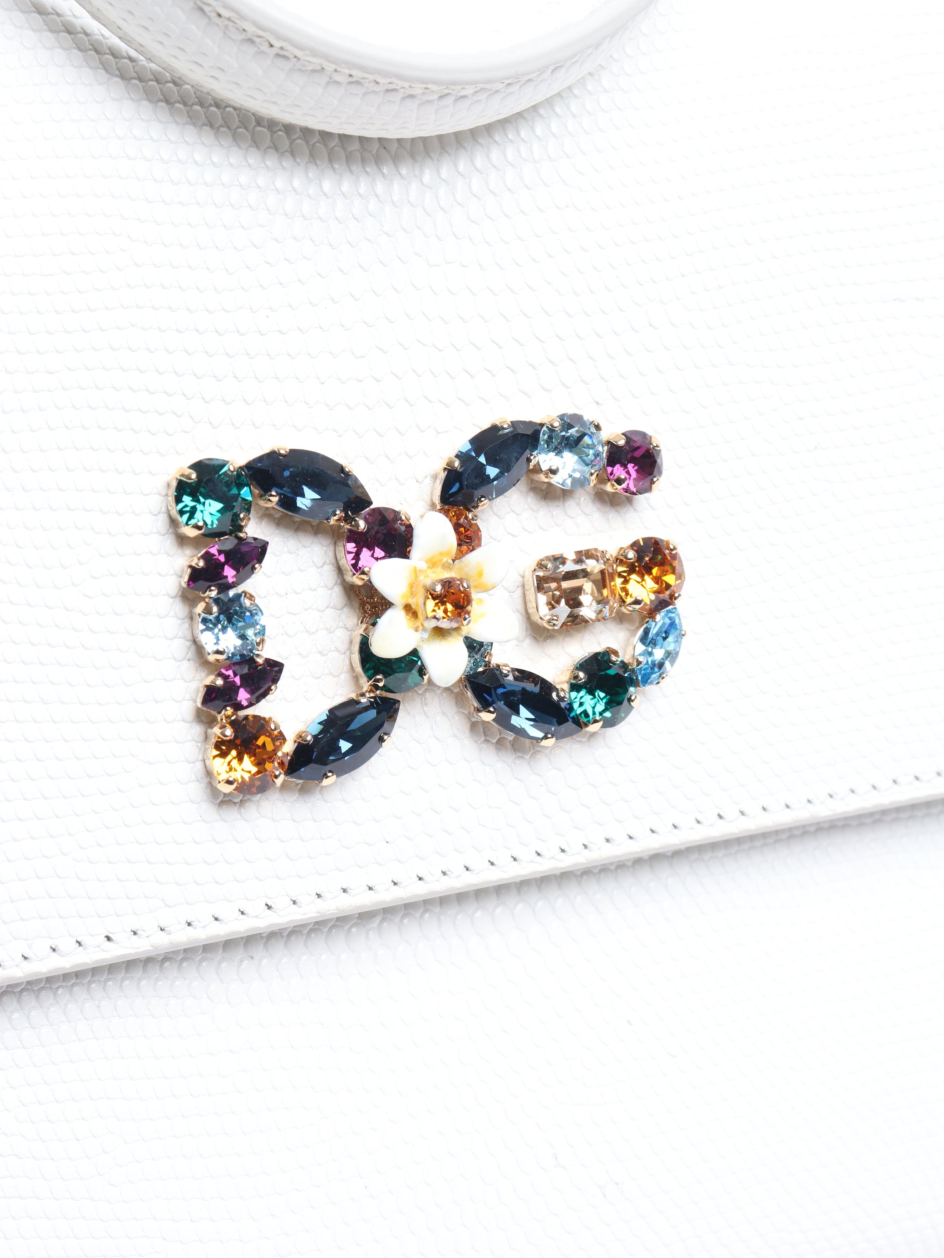 White diamante-logo top handle bag Bags Dolce & Gabbana 
