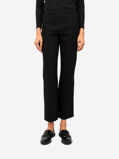 Black stretch-cotton flared pants - size M Trousers High Sport 
