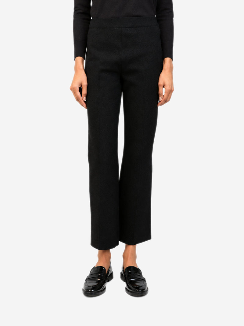 Black stretch-cotton flared pants - size M Trousers High Sport 