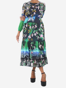 Saloni Multicoloured Isabel printed dress - size UK 12