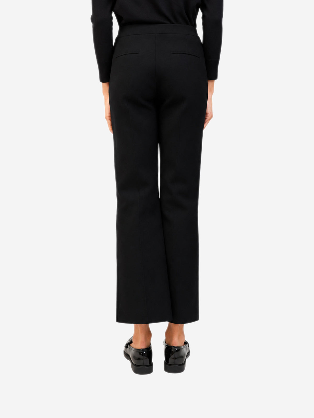 Black stretch-cotton flared pants - size M Trousers High Sport 