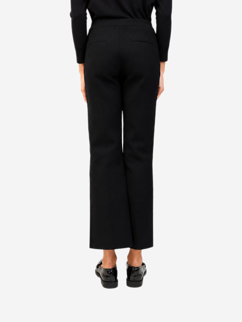 Black stretch-cotton flared pants - size M Trousers High Sport 