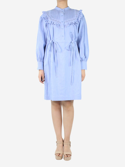 Blue embroidered ruffle dress - size 10 Dresses See By Chloe 