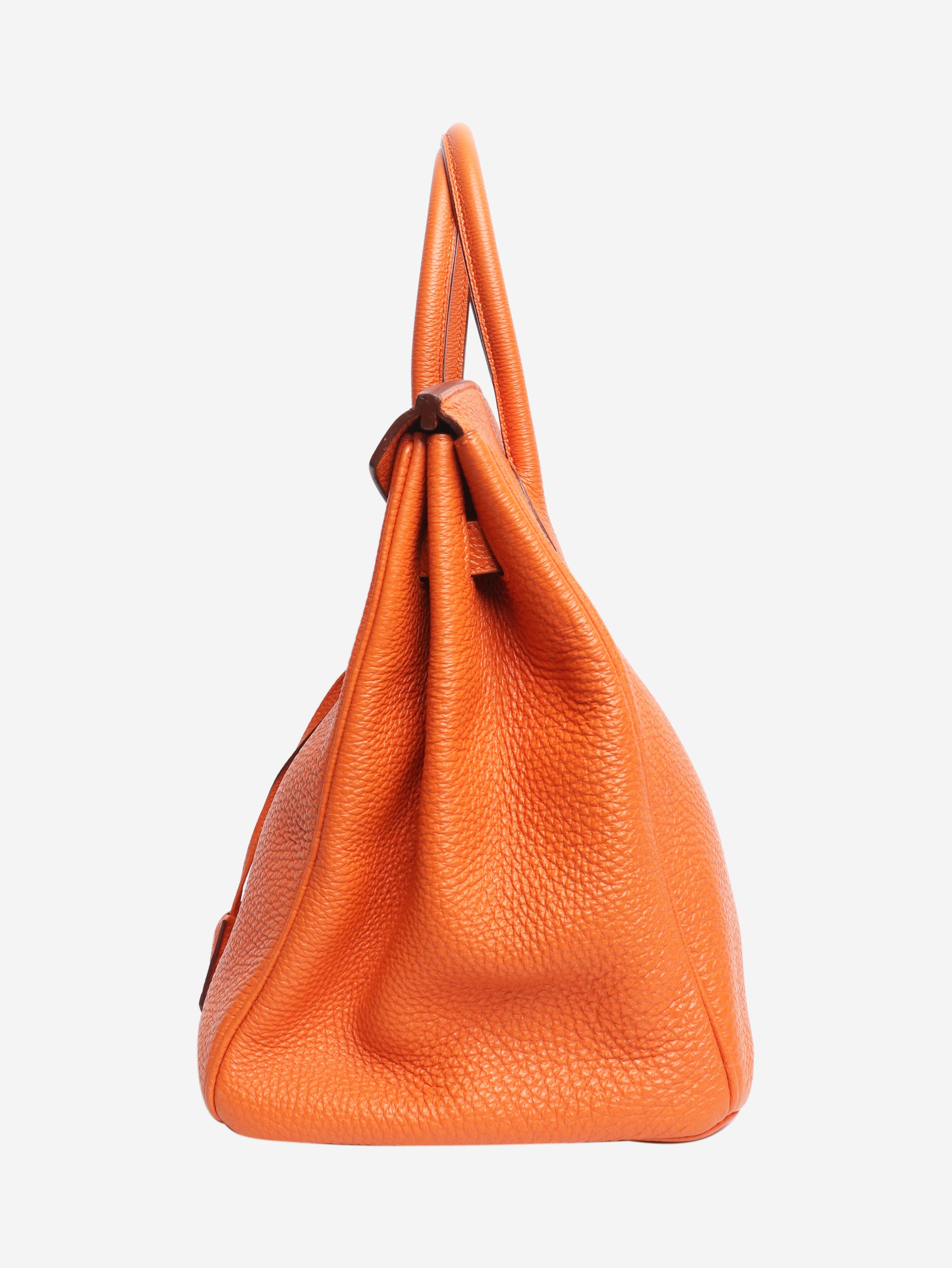 Orange 2010 Birkin 35 bag in Clemence leather Top Handle Bags Hermes 