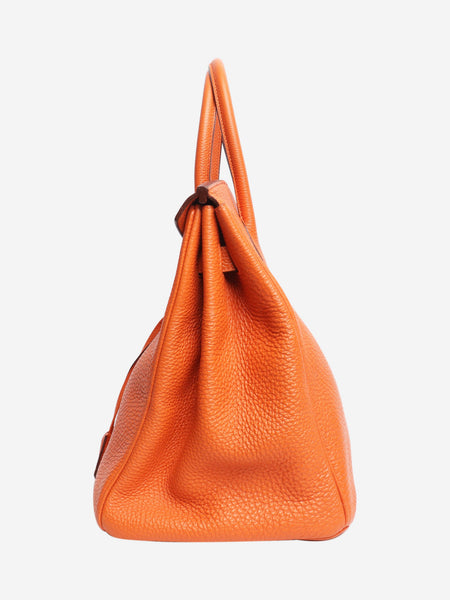 Orange 2010 Birkin 35 bag in Clemence leather alternate image