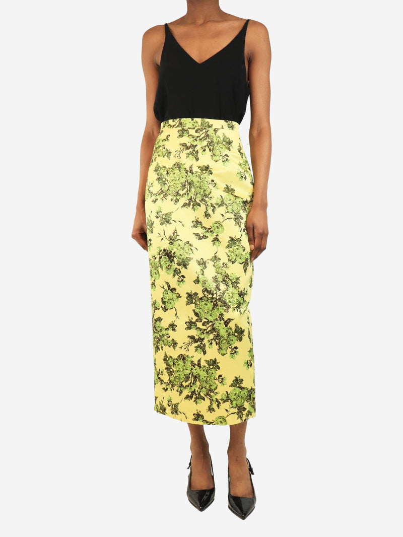 Yellow floral midi skirt - size UK 8 Skirts Emilia Wickstead 
