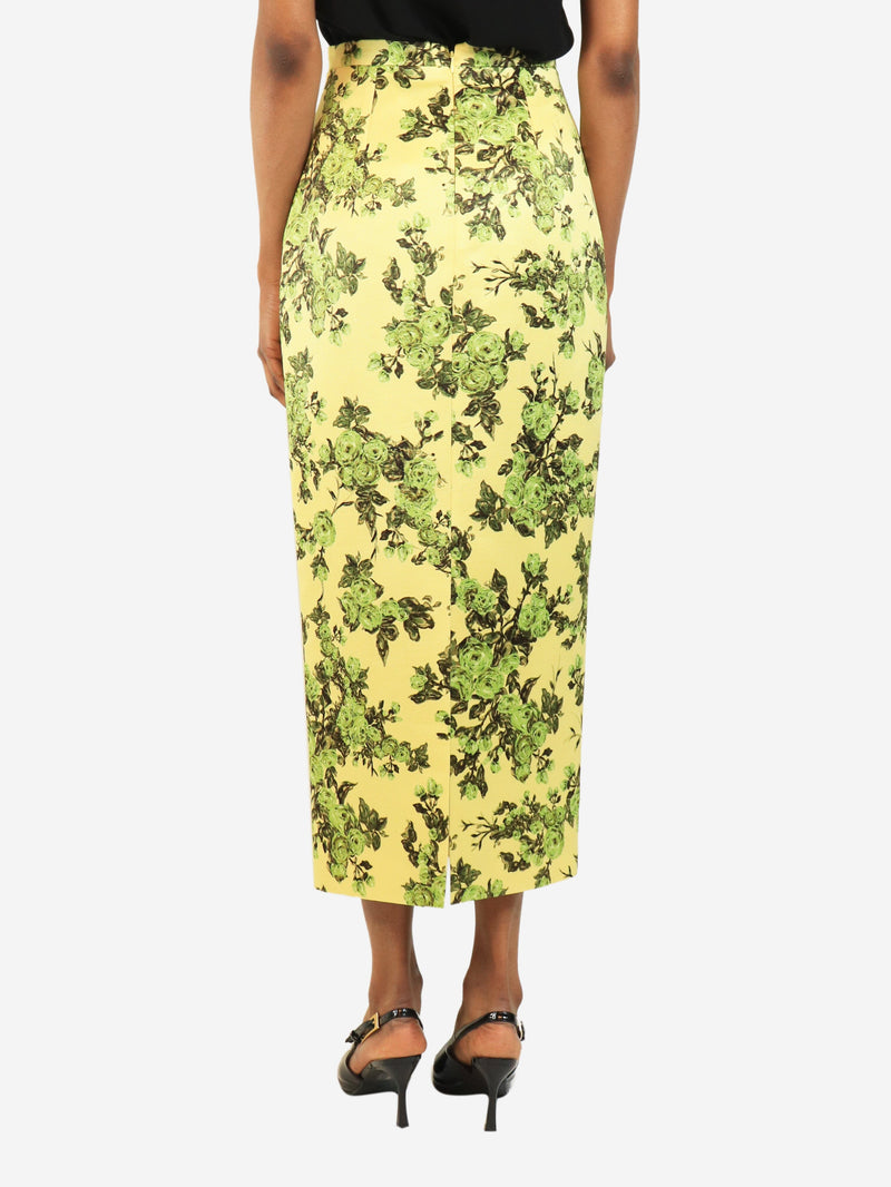Yellow floral midi skirt - size UK 8 Skirts Emilia Wickstead 