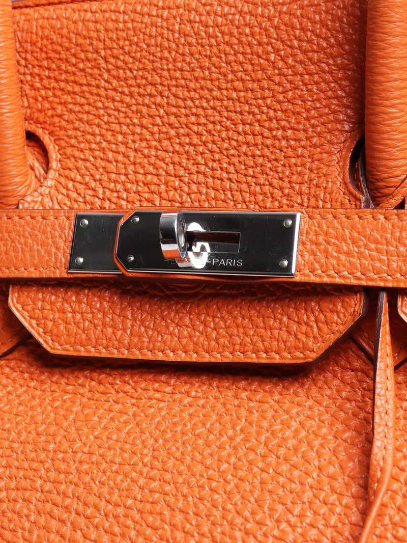 Orange 2010 Birkin 35 bag in Clemence leather Top Handle Bags Hermes 