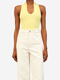 Yellow Toto halterneck jersey bodysuit - size S Tops Khaite 