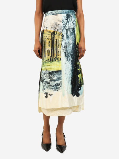 Multicolour printed midi skirt with pleats - size UK 8 Skirts Erdem 