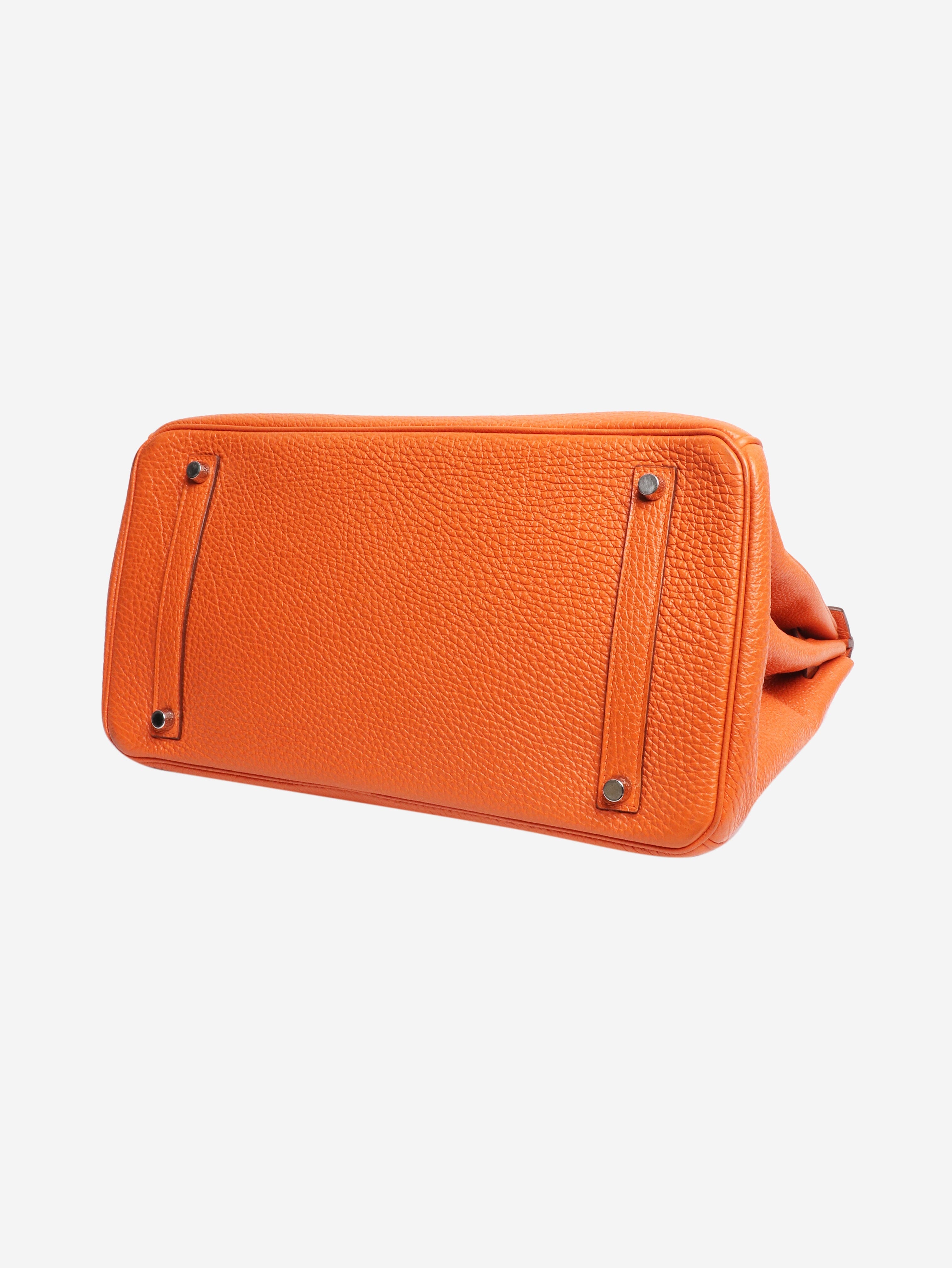 Orange 2010 Birkin 35 bag in Clemence leather Top Handle Bags Hermes 