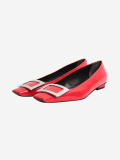Pink buckle patent ballet flats - size UK 4 Flat Shoes Roger Vivier 