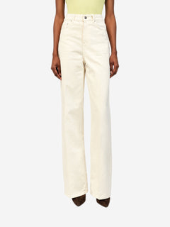 Cream wide-leg jeans - size UK 6 Trousers Toteme 
