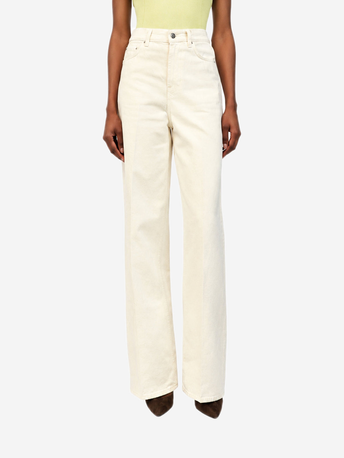 Cream wide-leg jeans - size UK 6 Trousers Toteme 