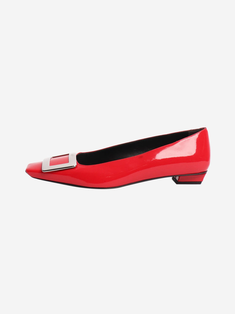Pink buckle patent ballet flats - size UK 4 Flat Shoes Roger Vivier 
