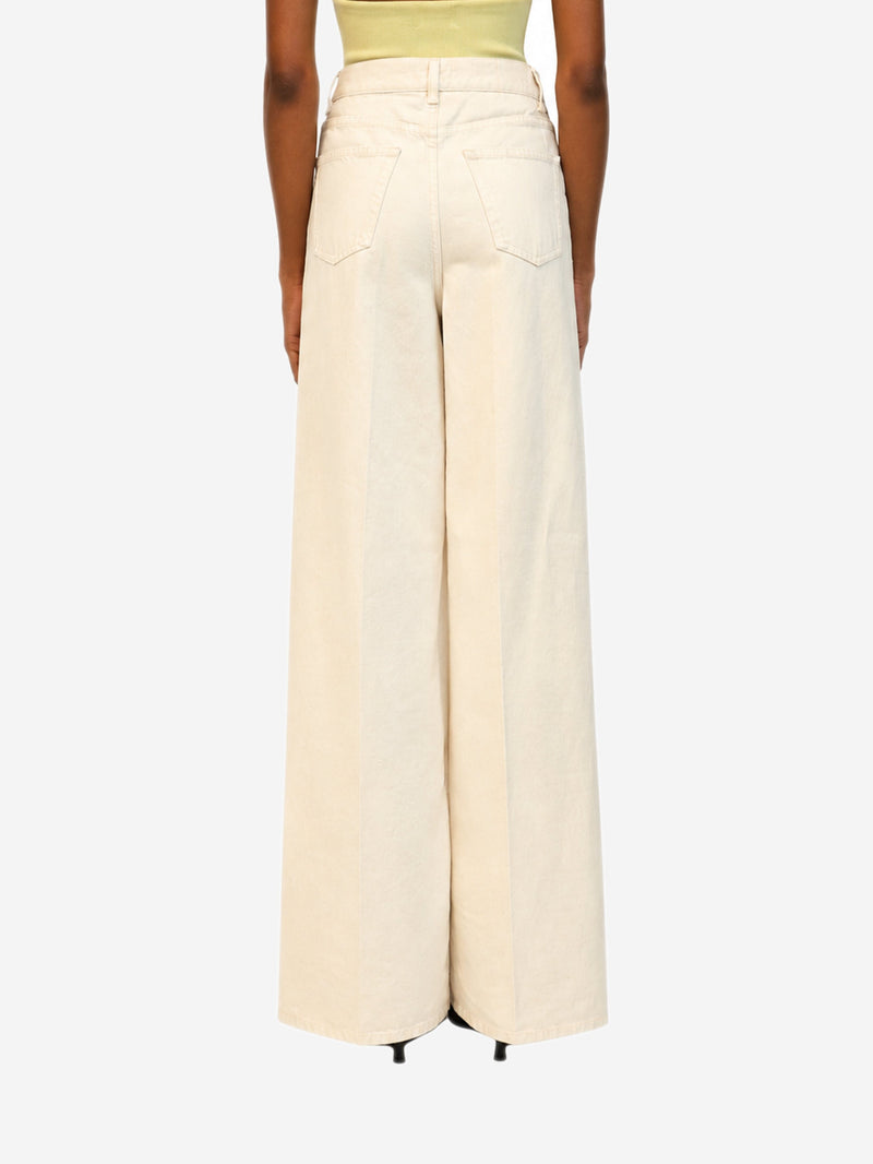 Cream wide-leg jeans - size UK 6 Trousers Toteme 