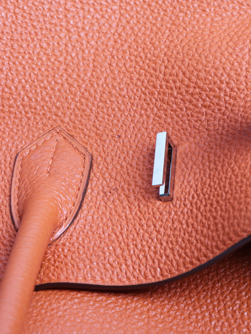 Orange 2010 Birkin 35 bag in Clemence leather Top Handle Bags Hermes 