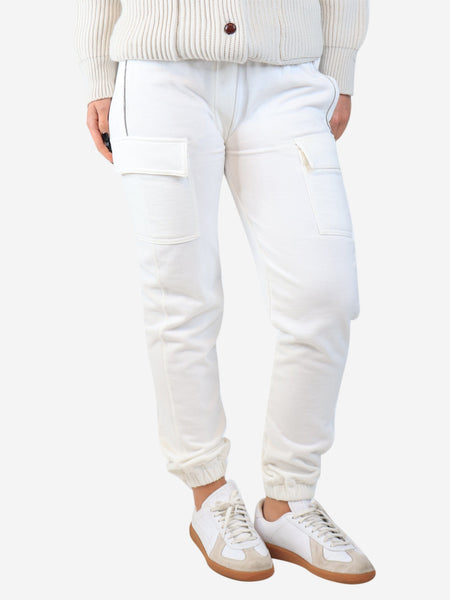 White cuffed cargo joggers - size S product image