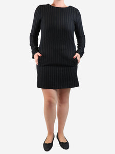 Chloe Black and gold lurex pinstripe mini dress - size UK 12