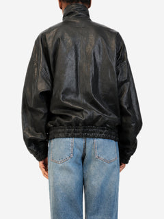 Black leather blouson jacket - size UK 6 Coats & Jackets Acne Studios 