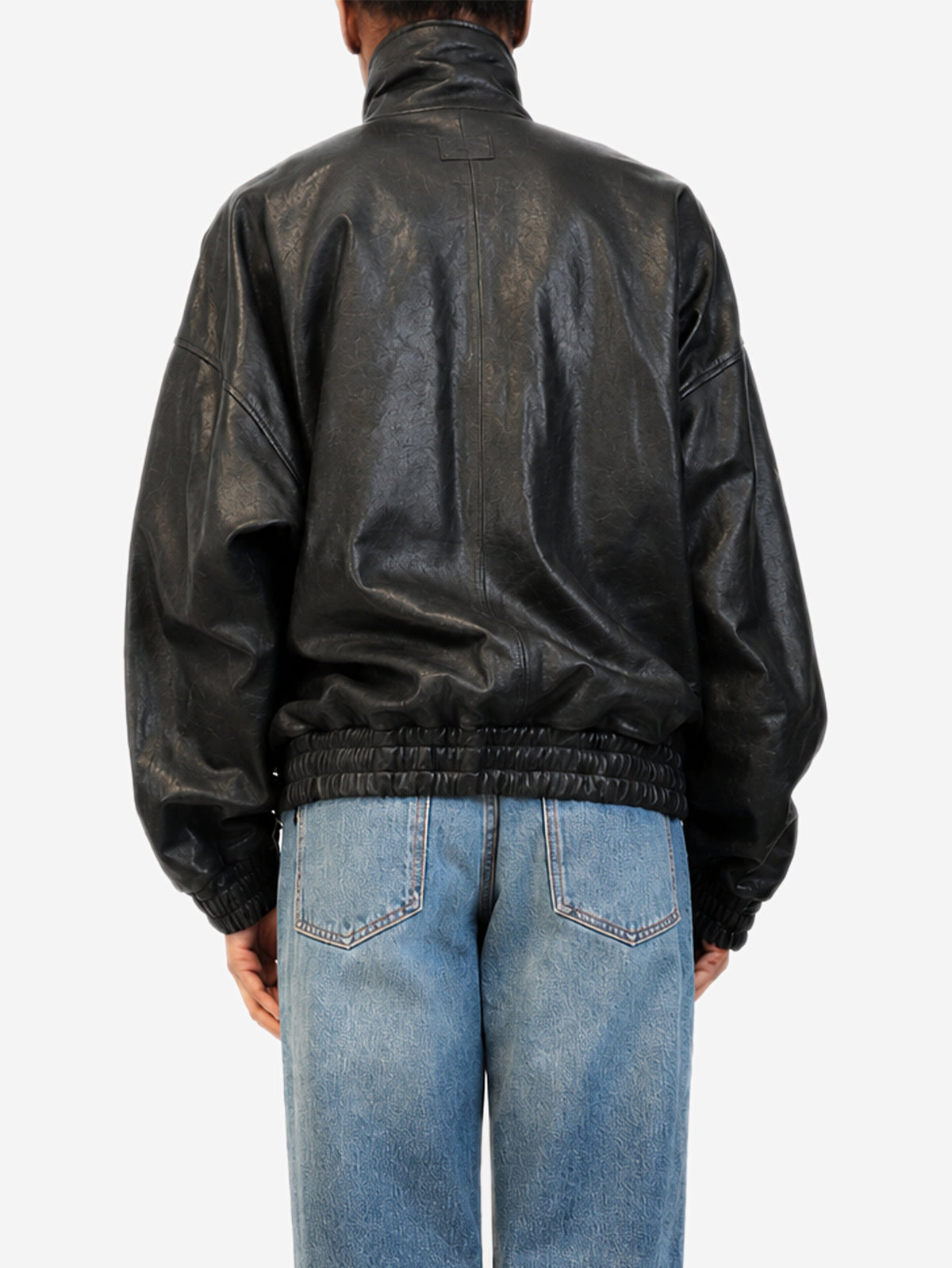 Black leather blouson jacket - size UK 6 Coats & Jackets Acne Studios 