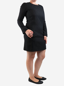 Chloe Black and gold lurex pinstripe mini dress - size UK 12