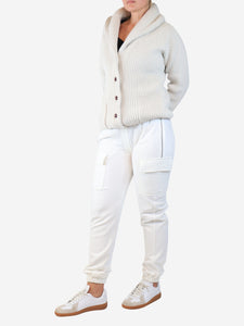 Brunello Cucinelli White cuffed cargo joggers - size S