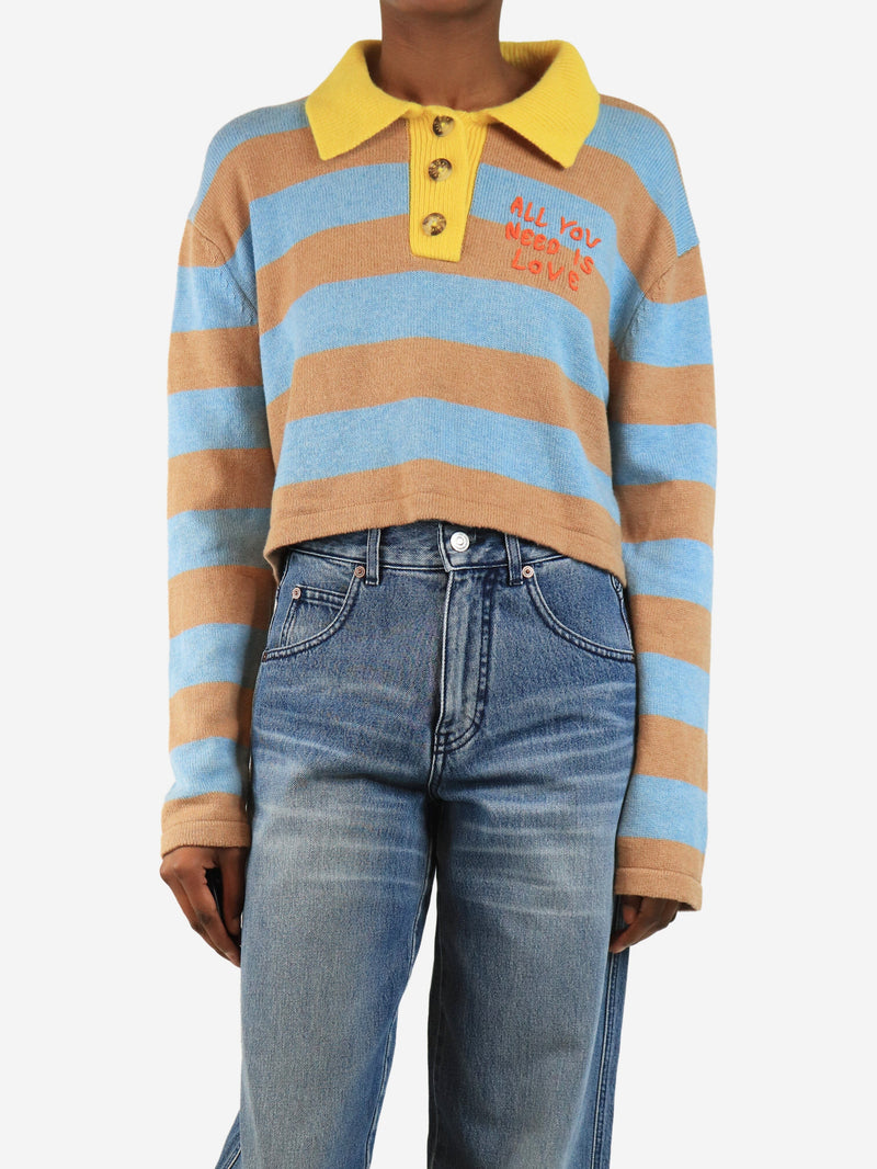 striped polo sweater