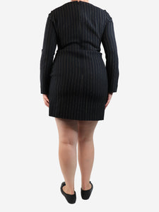 Chloe Black and gold lurex pinstripe mini dress - size UK 12