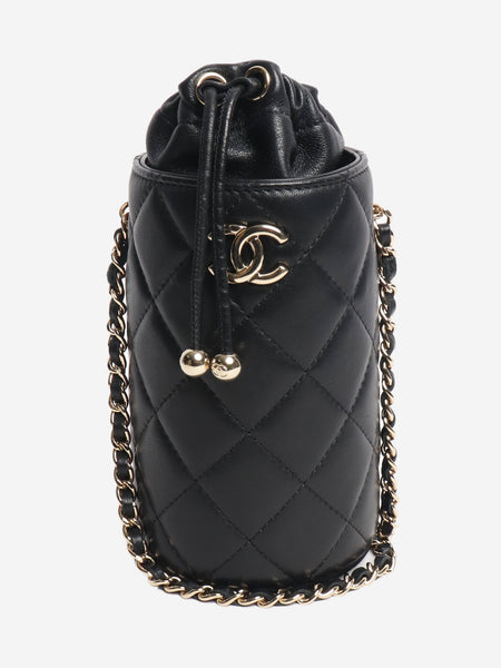 Black 2021 quilted leather bucket bag product image