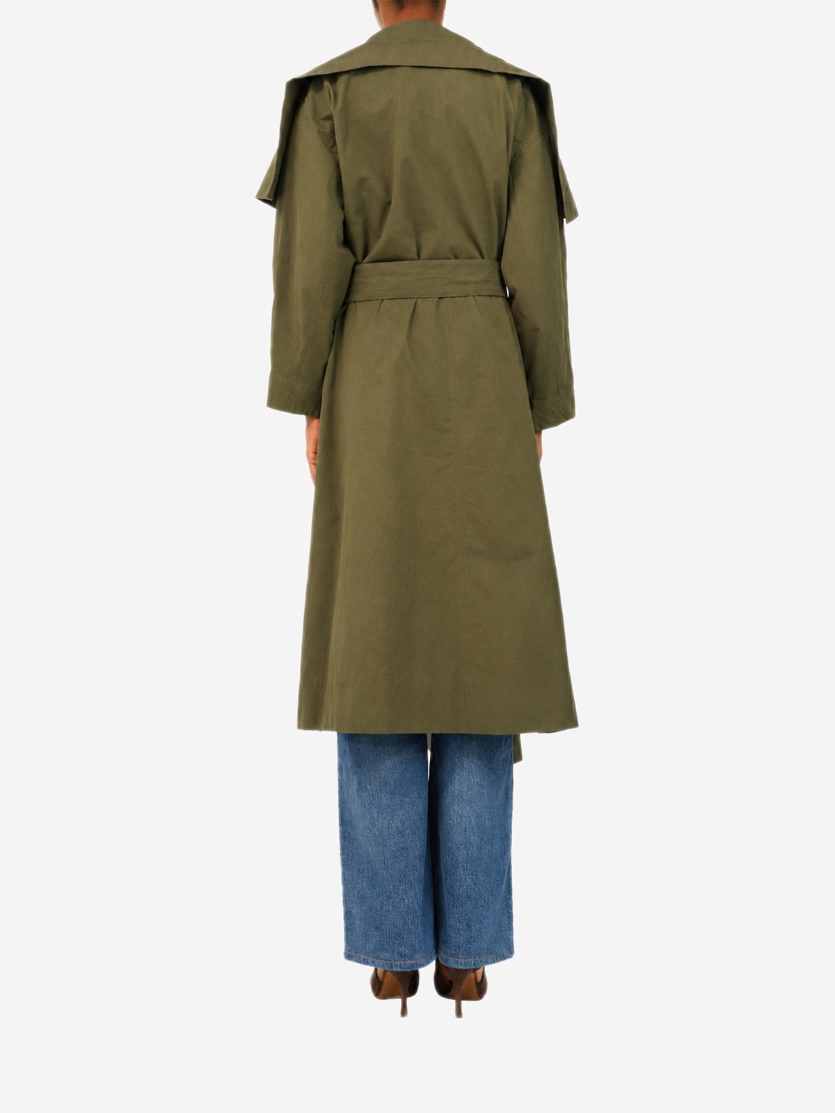 Khaki green Albatros belted trench coat - size S Coats & Jackets Soeur 