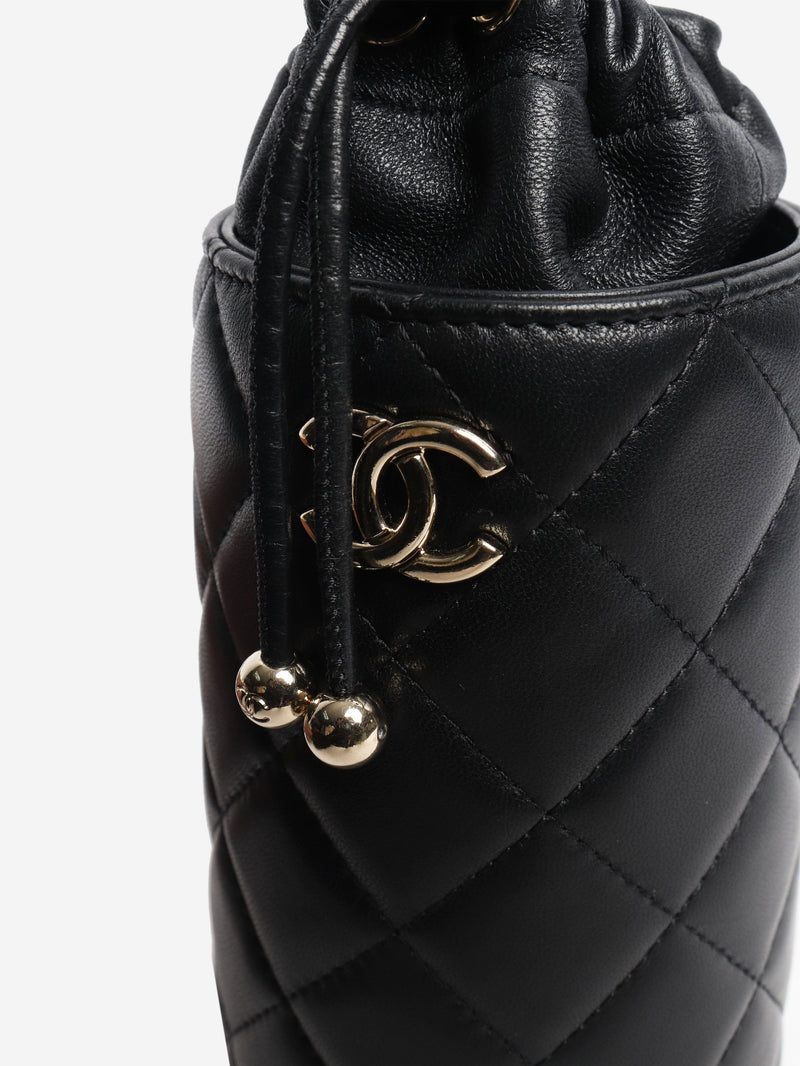Black 2021 quilted leather bucket bag Cross-body bags Chanel 