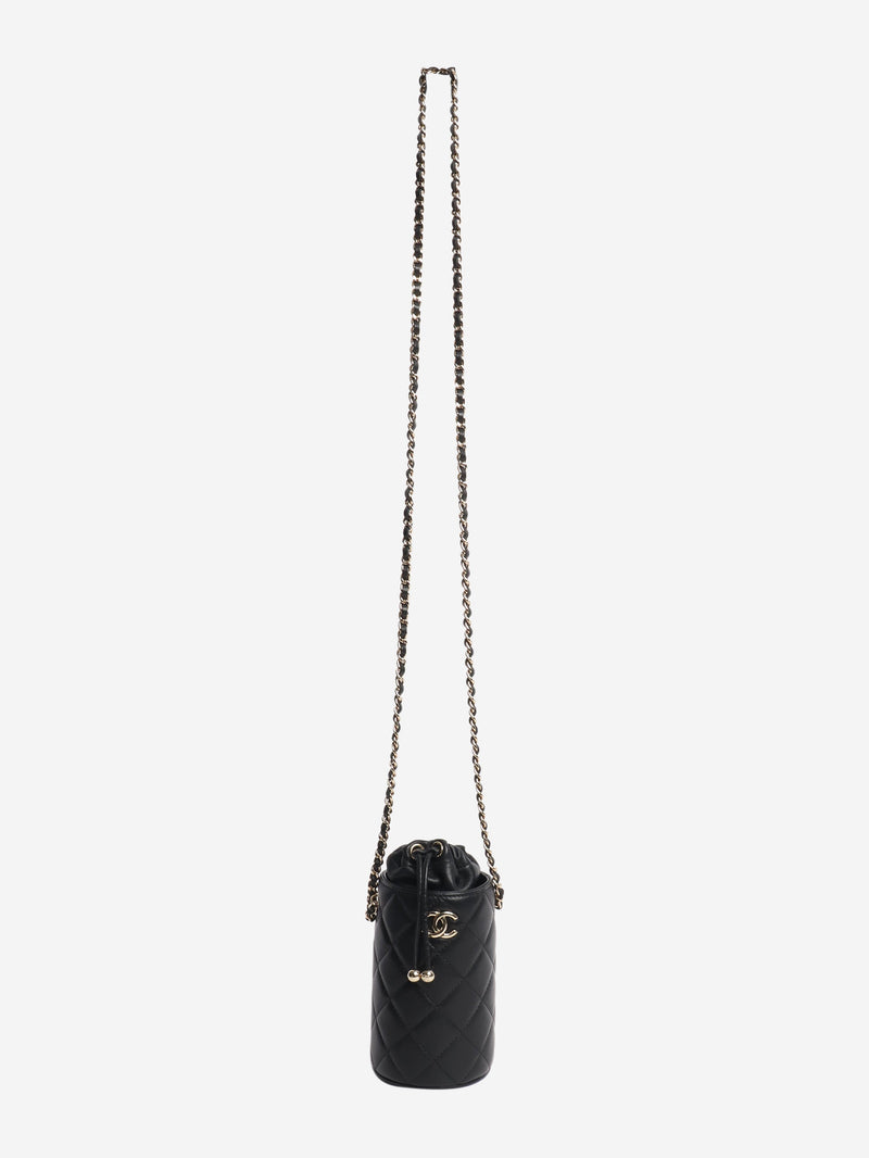 Black 2021 quilted leather bucket bag Cross-body bags Chanel 