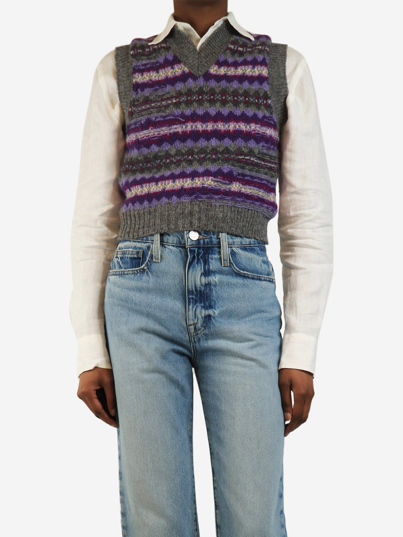 Grey Korina fair isle knit vest