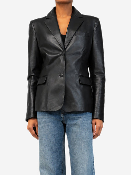 Black Fenice leather blazer - size UK 14 product image