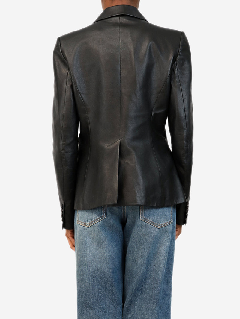 Black Fenice leather blazer - size UK 14 Coats & Jackets Altuzarra 