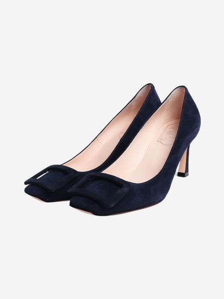 Navy suede Trompette pumps - size EU 36 (UK 3) alternate image
