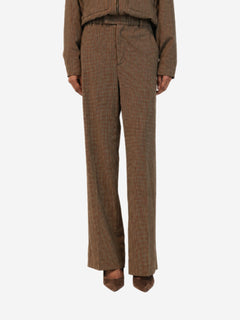 Brown houndstooth straight-leg trousers - size XS Trousers Staud 