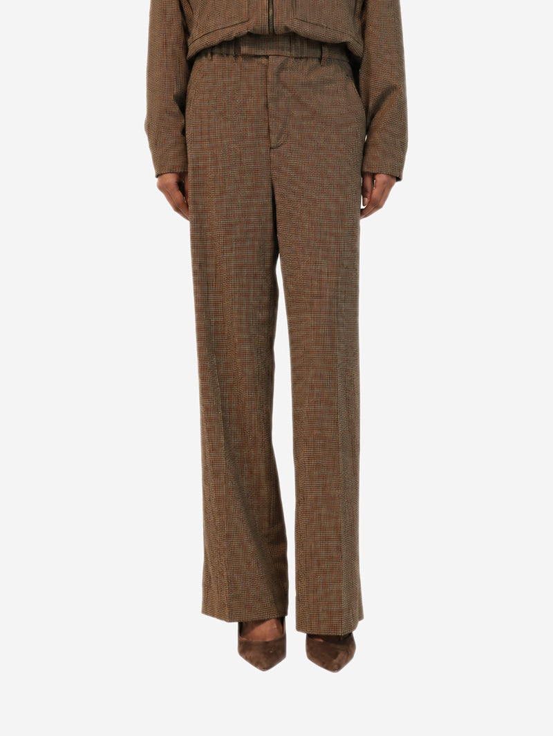 Brown houndstooth straight-leg trousers - size XS Trousers Staud 