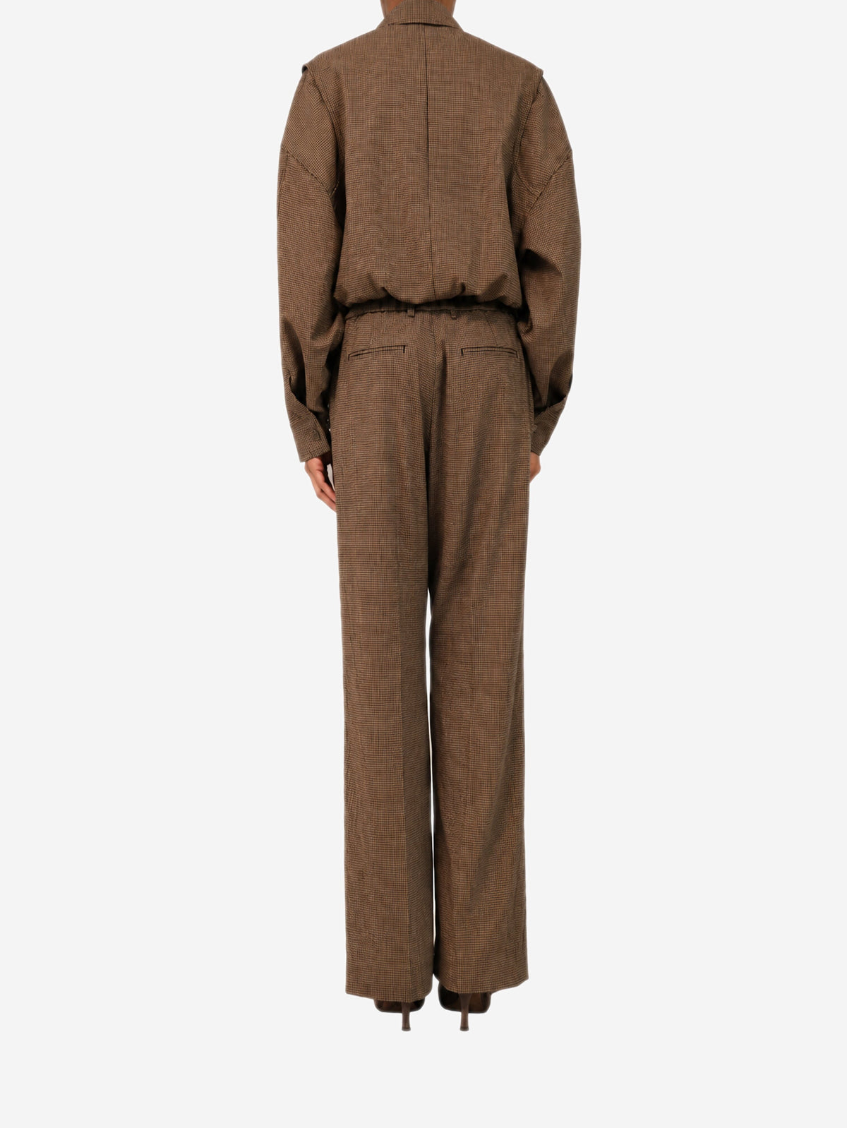 Brown houndstooth straight-leg trousers - size XS Trousers Staud 