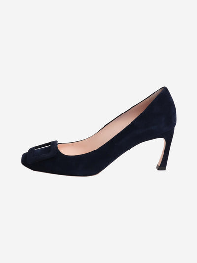 Navy suede Trompette pumps - size EU 36 (UK 3) Heels Roger Vivier 