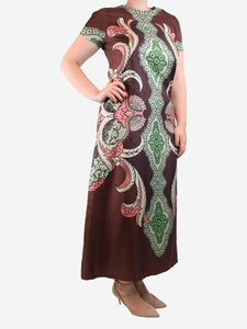La Double J Brown abstract printed maxi dress - size M