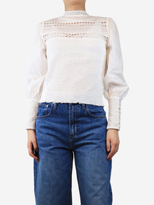ME+EM White shirred top - size UK 8